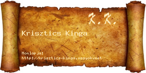 Krisztics Kinga névjegykártya