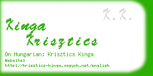 kinga krisztics business card